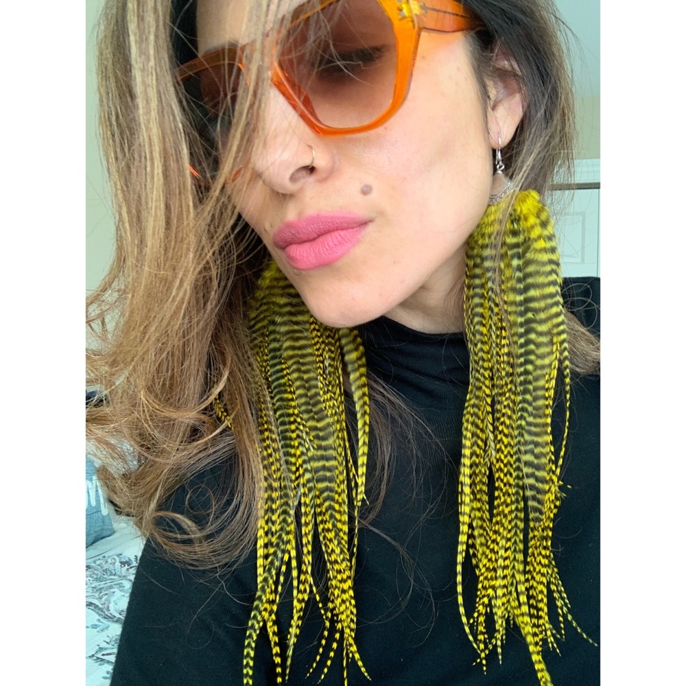 "Golden Lady" Feather Earrings